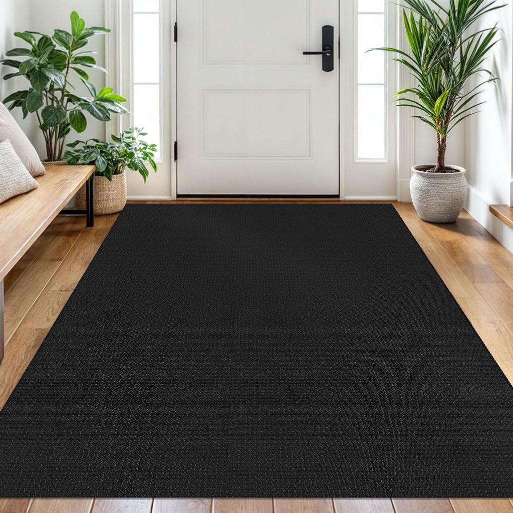 EARTHALL Woven Area Rugs 6x9 Ft Washable Living Room Rugs Non Slip Rubber Backed Dining Room Rug Braided Bedroom Rugs Indoor Floor Carpet for Living Room, Bedroom, Dining Room, Beige/Ivory