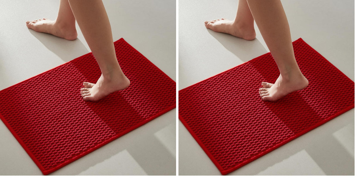 TYUU Bathroom Runner Rugs, Long Bath Mat Runner Washable Thin Quick Dry Low Pile Bathroom Runner Rugs Non Slip, Beige 24"x70"