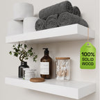 Solid Wood Floating Shelves for Wall 36 Inches Long, Walnut Wooden Shelf