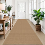 EARTHALL Woven Area Rugs 6x9 Ft Washable Living Room Rugs Non Slip Rubber Backed Dining Room Rug Braided Bedroom Rugs Indoor Floor Carpet for Living Room, Bedroom, Dining Room, Beige/Ivory