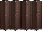Sorbus Foldable Room Divider, Mesh Privacy Screen (8 Panel, Chocolate)
