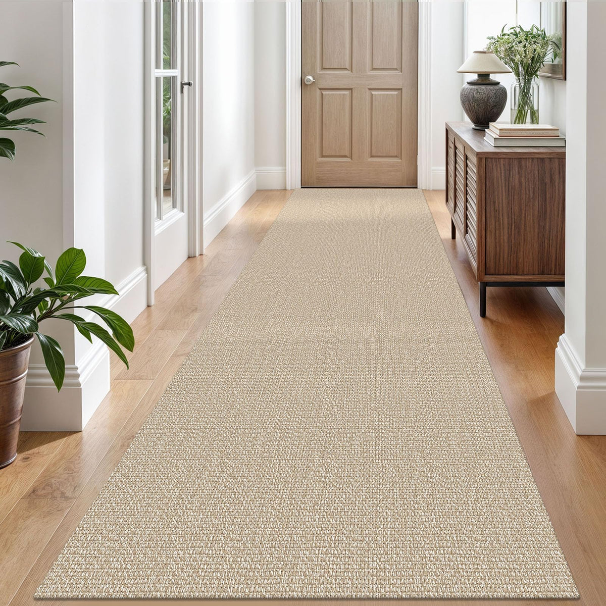 EARTHALL Washable Area Rug, Non Slip Living Room Rug, 5x7 Ft, Sand/Beige