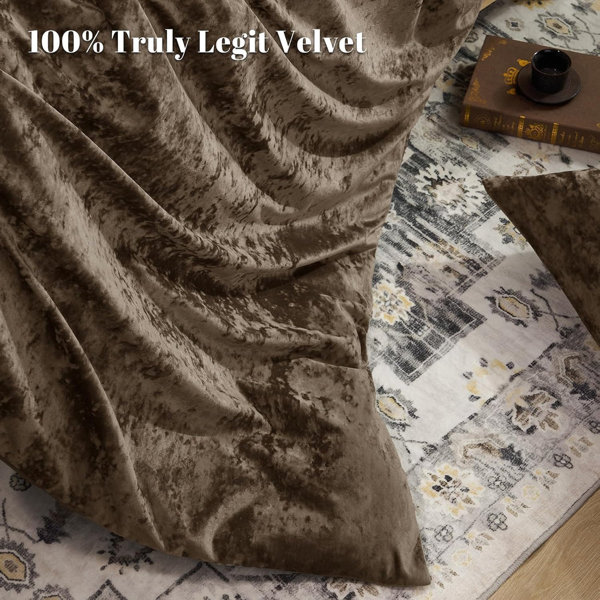 PHF Luxury Velvet Duvet Cover Set King Size, 3pcs 104" x 90", Cub
