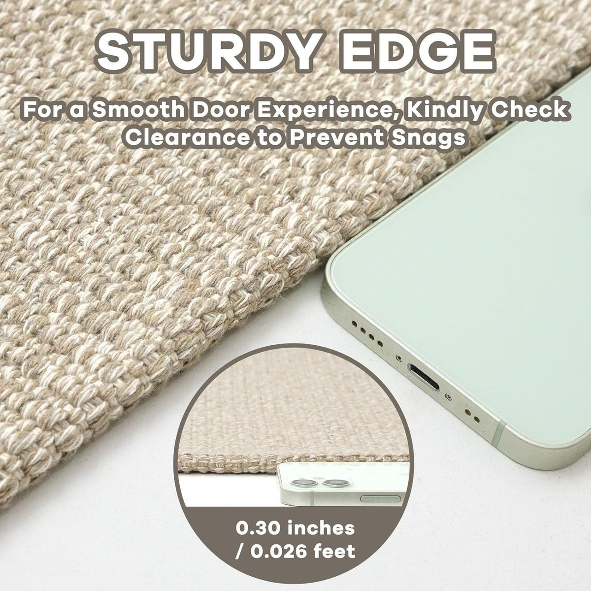 EARTHALL Washable Area Rug, Non Slip Living Room Rug, 5x7 Ft, Sand/Beige