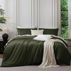 MooMee Queen Duvet Cover Set 100% Extra Long Staple Cotton Cooling Bedding