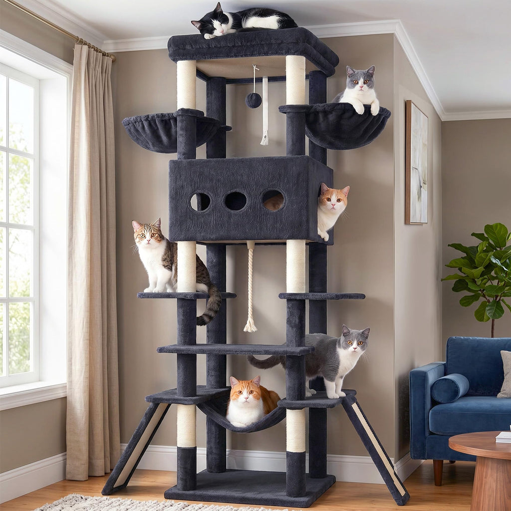 Gitelsnour Cat Tree, 71'' Tower for Large Cat with Scratching Post, GCT032G