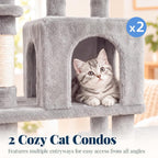 Hey-brother Cat Tree Tower with Stable Extended Base, 3 Platforms, MPJ038W