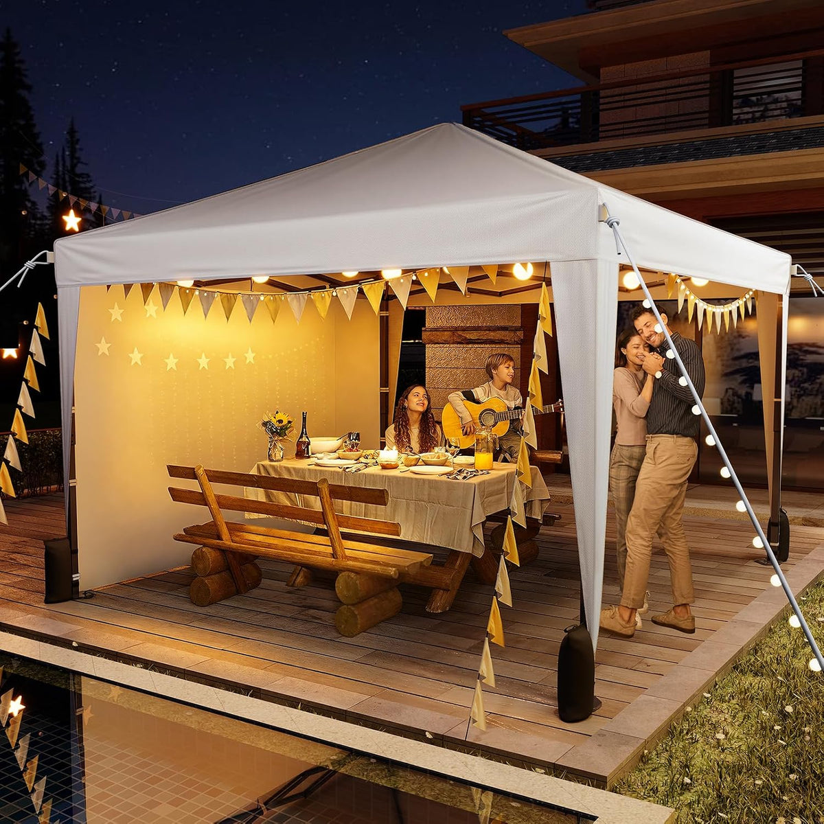 Driftalia 10x10 Pop Up Canopy Tent with Sidewalls, One-Push Instant Setup