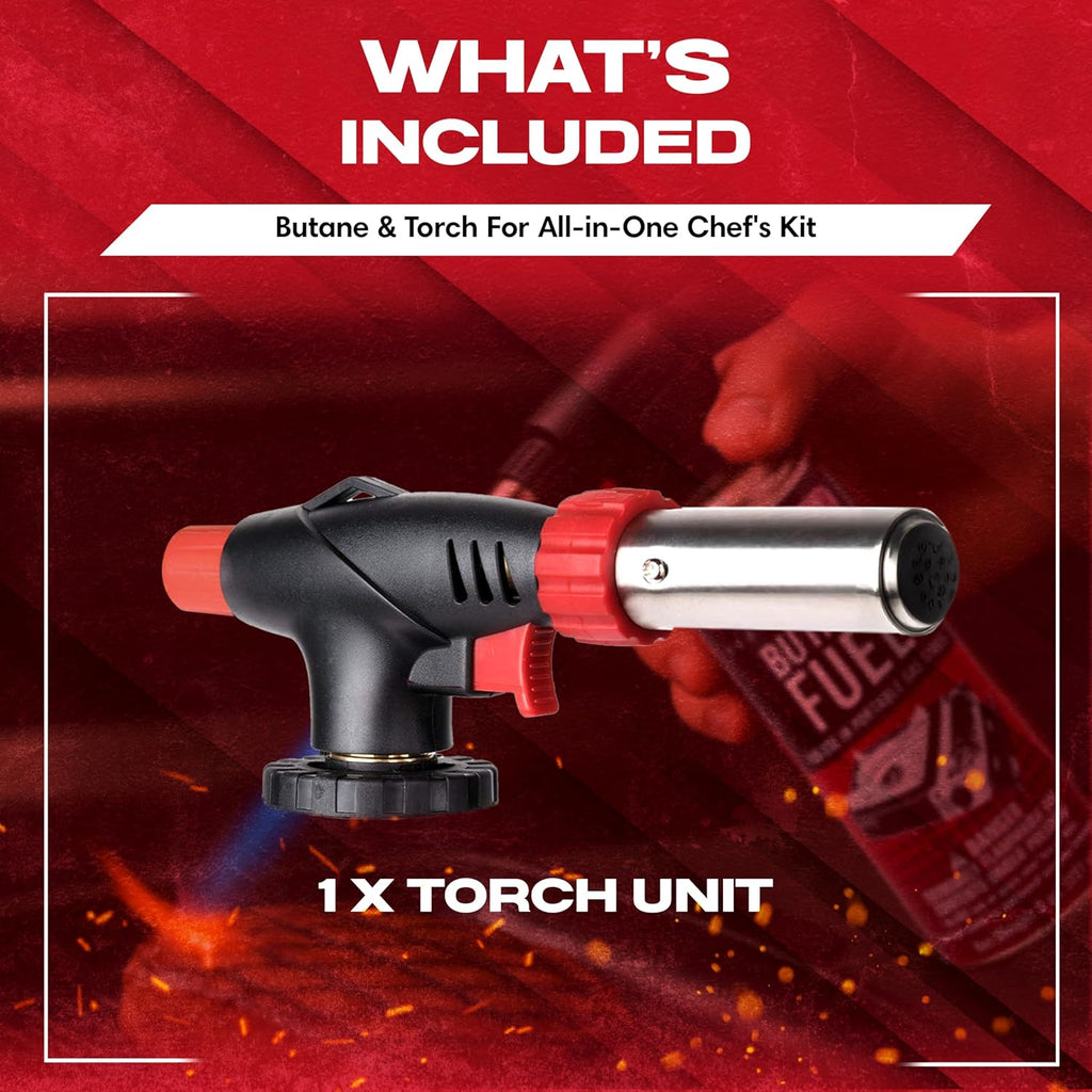 Chef Master Butane Torch Lighter for Creme Brulee, Soldering, Crafts & BBQ