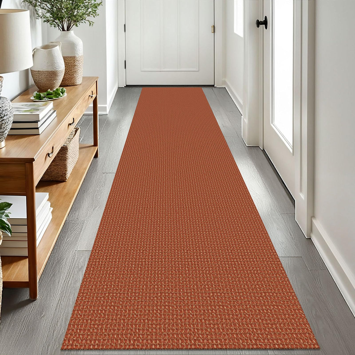EARTHALL Woven Area Rugs 6x9 Ft Washable Living Room Rugs Non Slip Rubber Backed Dining Room Rug Braided Bedroom Rugs Indoor Floor Carpet for Living Room, Bedroom, Dining Room, Beige/Ivory