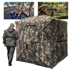 FUNHORUN Hunting Blind with Floor Mat, 360 See Through Ground Blind, Pop Up
