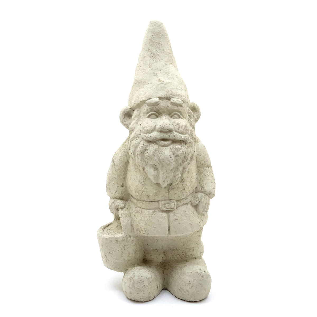 Vintage Garden Gnomes (Set/5): Solid Durable Stone Statue with Aged Texture. Sealed for Outdoor Use. Handcrafted USA. (Antique/Gray)