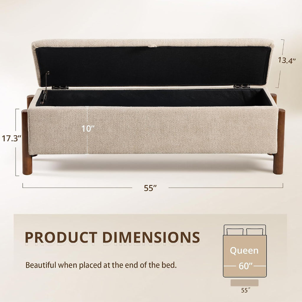 55'' Modern Storage Ottoman Benches