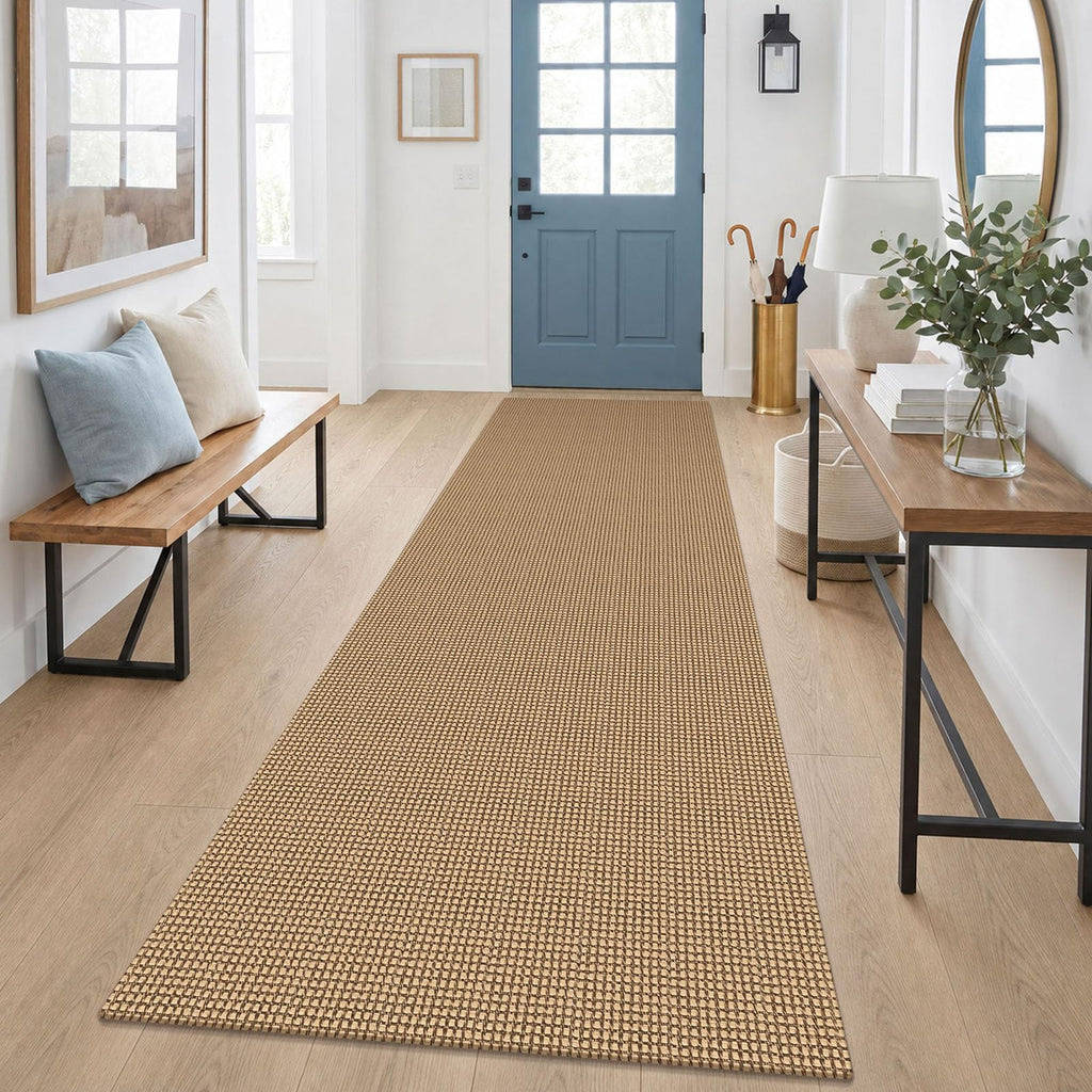 EARTHALL Woven Area Rugs 6x9 Ft Washable Living Room Rugs Non Slip Rubber Backed Dining Room Rug Braided Bedroom Rugs Indoor Floor Carpet for Living Room, Bedroom, Dining Room, Beige/Ivory