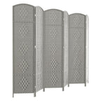 HALLYBEE Room Divider Panel,8 Panel Partition Room Dividers, Dark Mocha