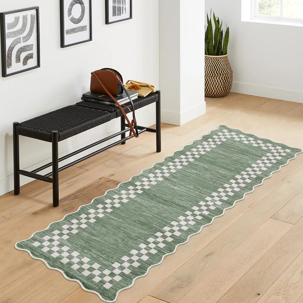 GarveeHome 5x7 Washable Area Rug Checkered Rug for Bedroom Living Room
