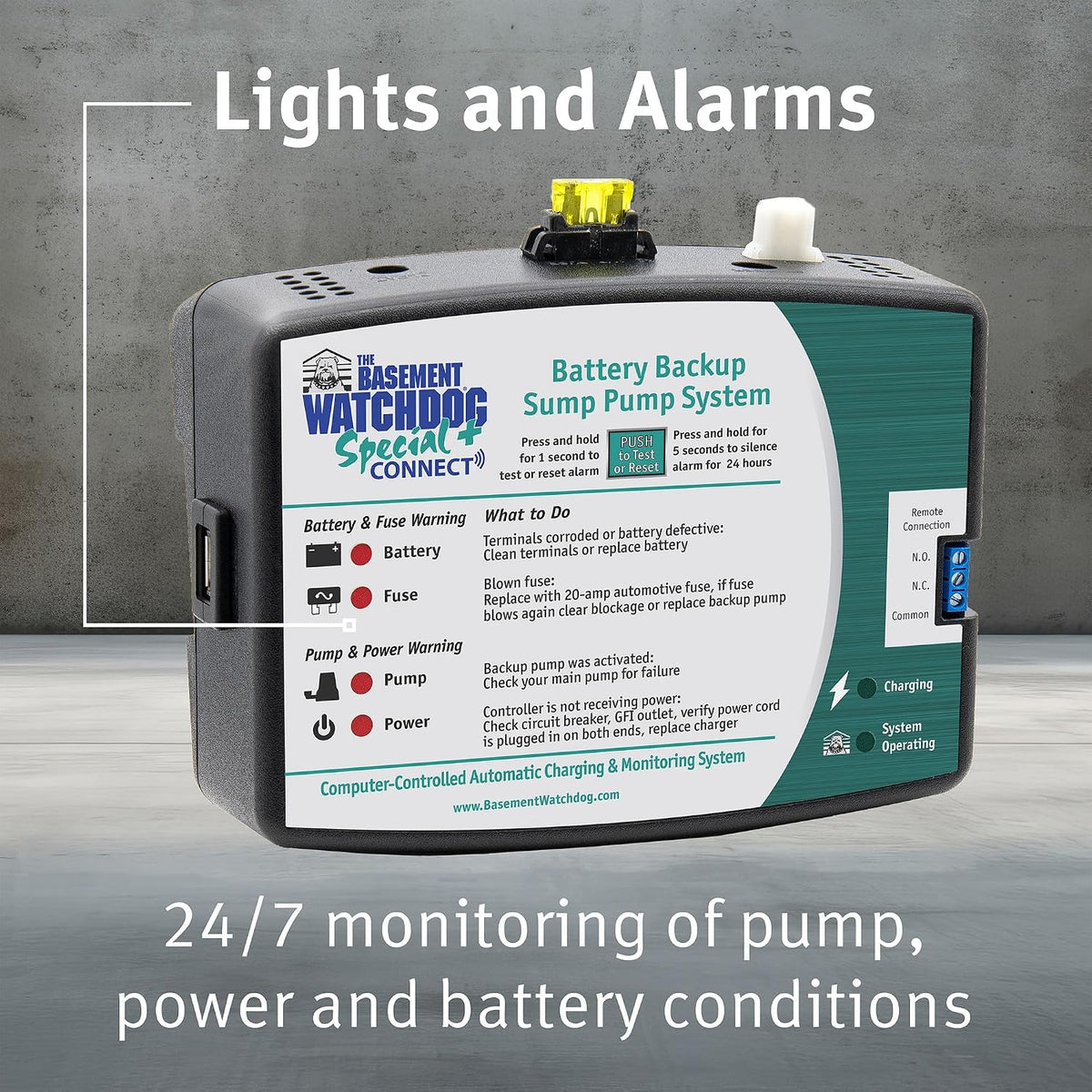 The Basement Watchdog Special CONNECT Battery Backup Sump Pump System w/Copper-Wound Motor, 2,890 GPH (BWSP); WiFi-Capable w/Add-on Module