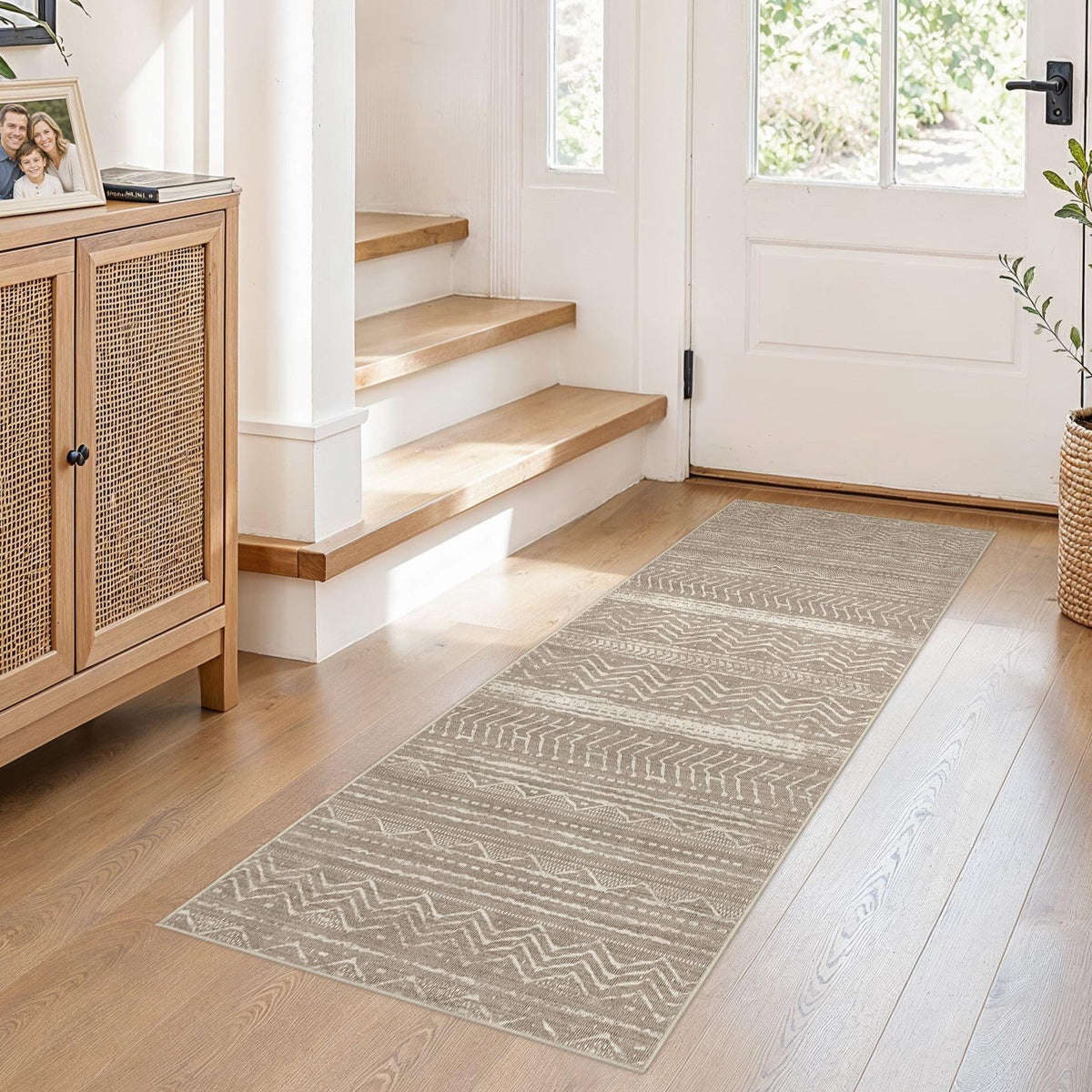 Nakagishi Boho 8x10 Area Rug Living Room Rugs Machine Washable Beige
