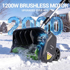 Electric Snow Shovel 2x20V Cordless 17in 1200W Brushless