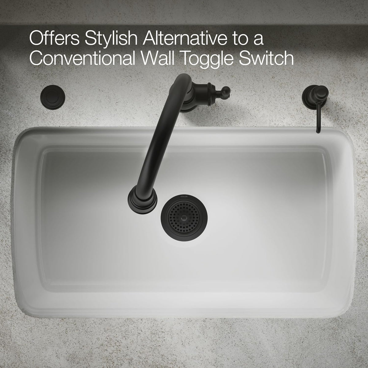Kohler K35723-BL Garbage Disposal Air Switch Kit Matte Black