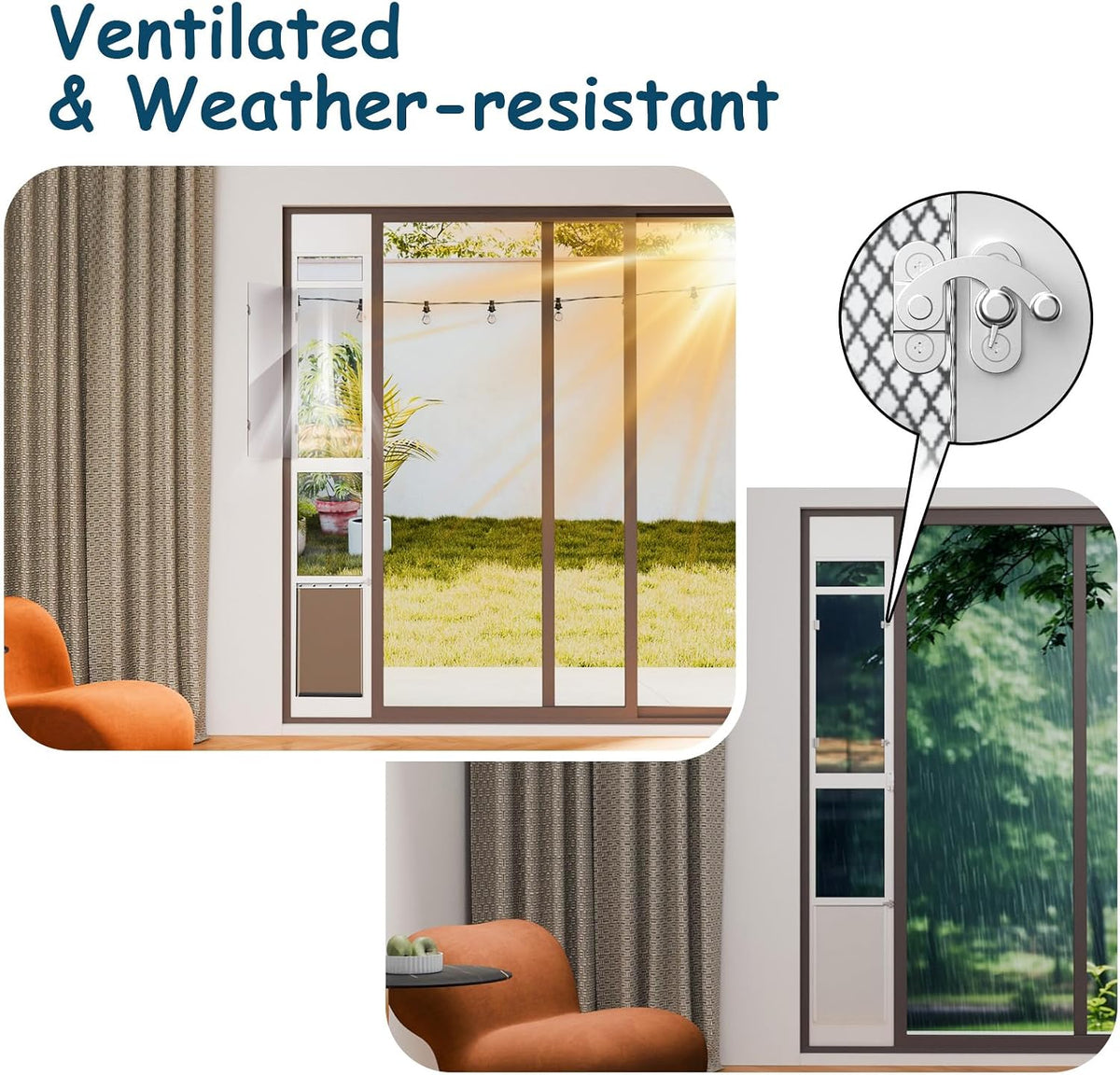 Medium Doggy Door for Sliding Glass Door with Screen Design