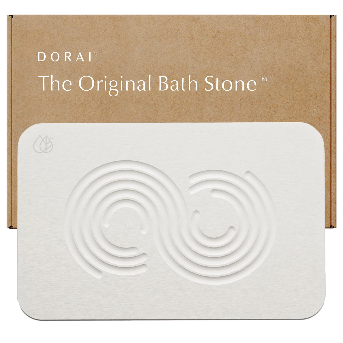 Dorai Home Stone Bath Mat - Premium Diatomaceous Earth Bath Floor Mats with Non-Slip Base, Fast-Drying Modern Shower Mat for Bathroom | Rain Slate