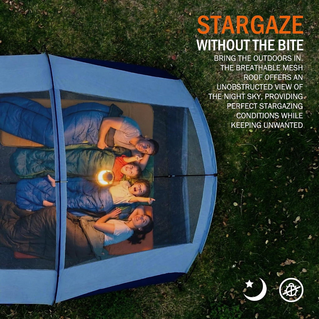 Camping Tent for 8 Person, 3 Room Family Tent with Rainfly