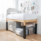 DormCo Suprima Ultimate Height Black Bed Risers - Carbon Steel