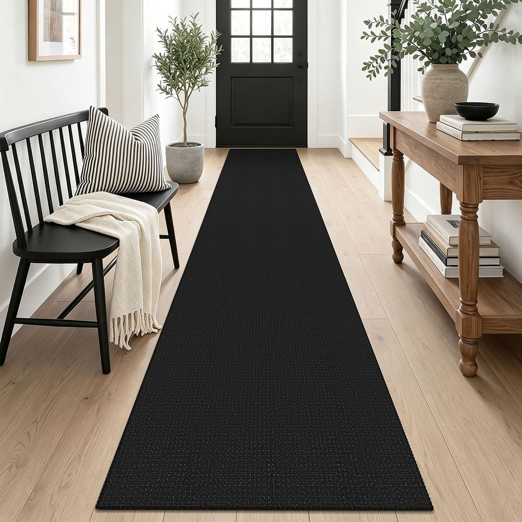 EARTHALL Woven Area Rugs 6x9 Ft Washable Living Room Rugs Non Slip Rubber Backed Dining Room Rug Braided Bedroom Rugs Indoor Floor Carpet for Living Room, Bedroom, Dining Room, Beige/Ivory
