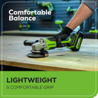Greenworks 24V Angle Grinder Brushless Cordless, 4-1/2-Inch, with 4AH Battery and 2A Charger