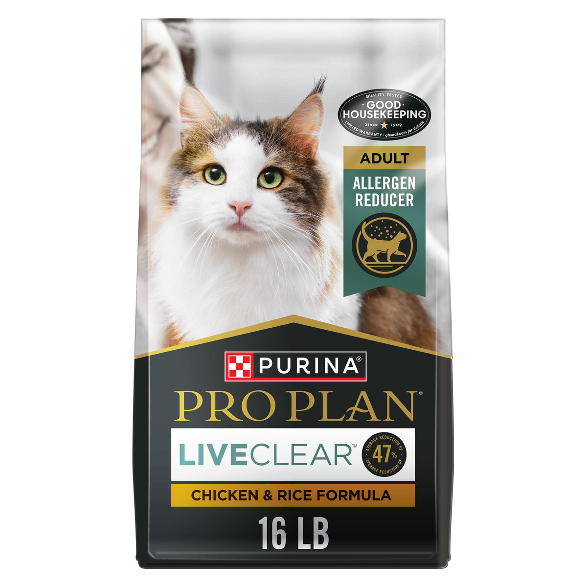 Purina Pro Plan LiveClear Allergen Reducing Dry Cat Food, Chicken, 16 lb
