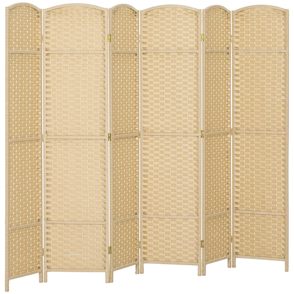 HOMCOM Room Divider 8 Panel Folding Privacy Screen 5.6' Tall Nature Wood