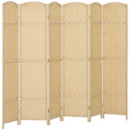 HOMCOM Room Divider 8 Panel Folding Privacy Screen 5.6' Tall Nature Wood