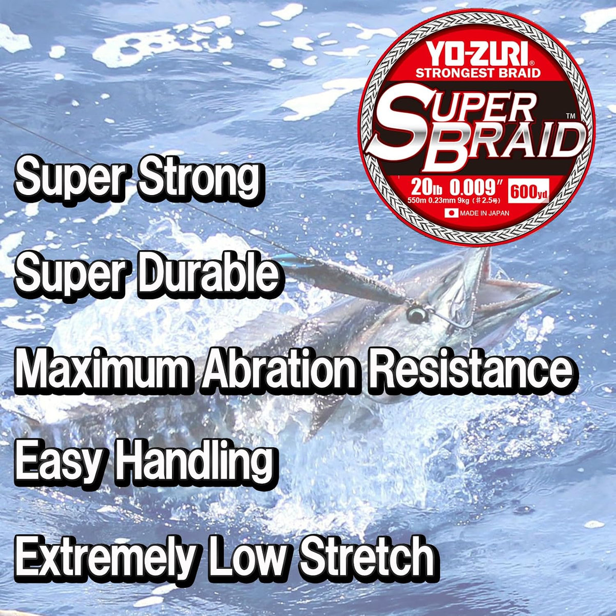 Yo-Zuri Superbraid 660 yd Floating Braid, 5-Color, 100 lb