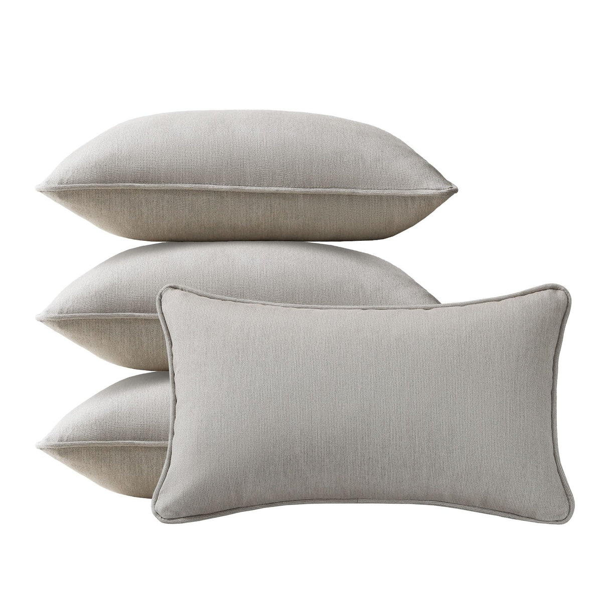 4 Pack Sunbrella Outdoor Water Repellent Throw Pillows 18x18 Inch with Insert, Decorative Square Patio Pillows for Home Garden Couch Balcony, Canvas Camel