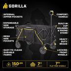Gorilla Carts Collapsible Folding Outdoor Utility Wagon, 7 Cu Ft, Black