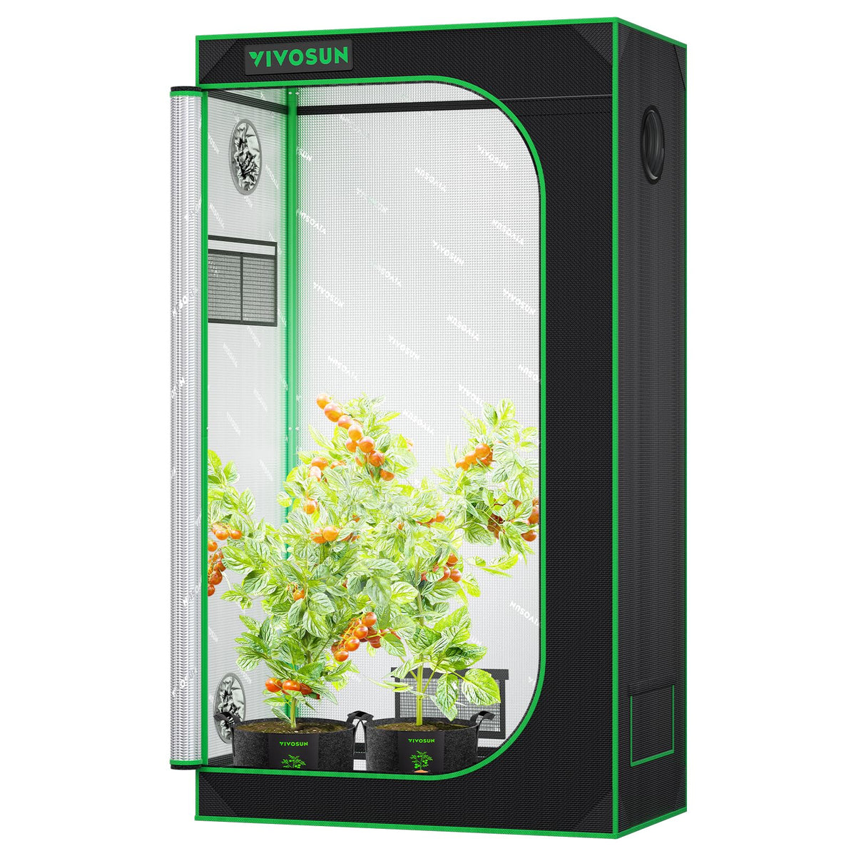VIVOSUN S448 4x4 Grow Tent 48"x48"x80" Mylar Tent for Indoor Plants