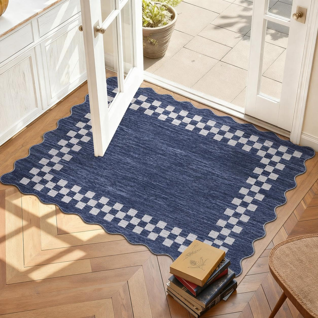 GarveeHome 5x7 Washable Area Rug Checkered Rug for Bedroom Living Room