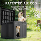 VIXZEN Dog House Outdoor & Indoor, Medium Size, Black