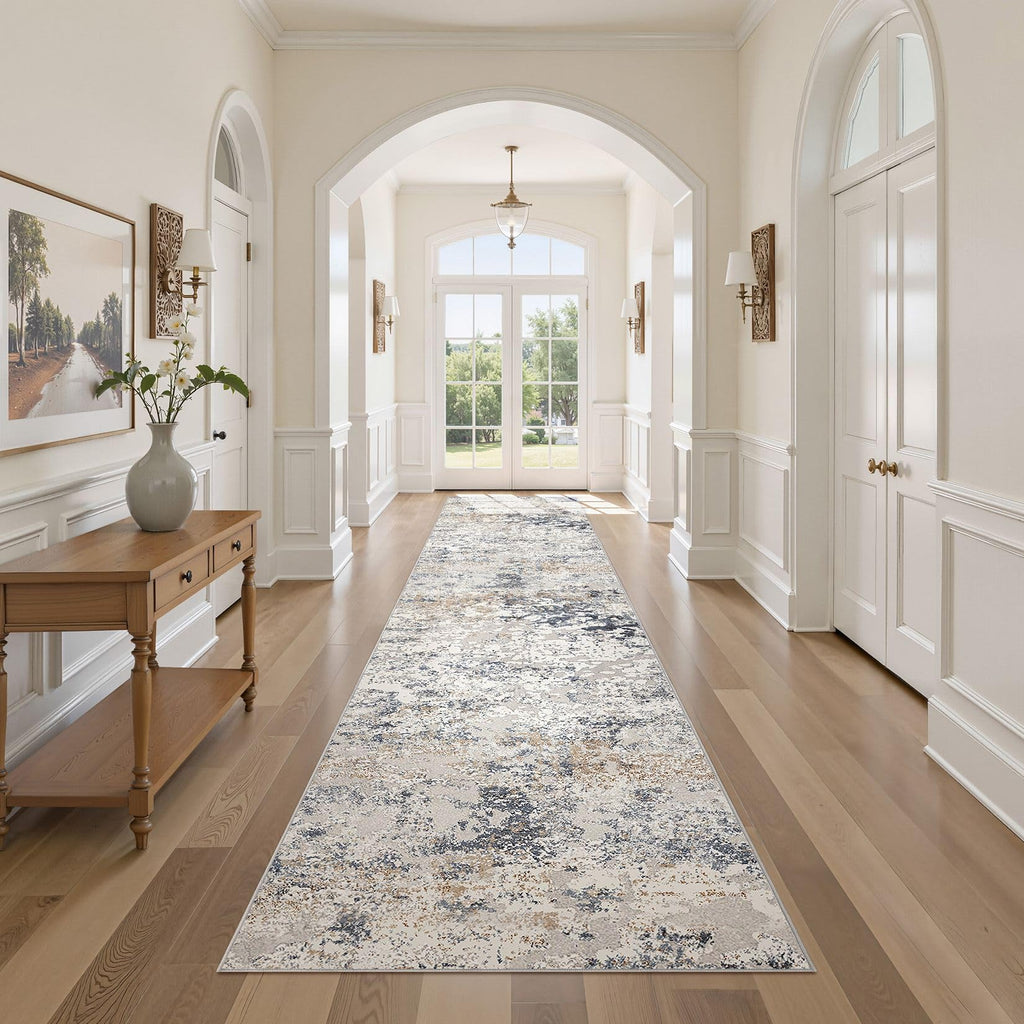 DMOYEST Area Rug Living Room Rugs 9x12 Washable Abstract Grey Carpet