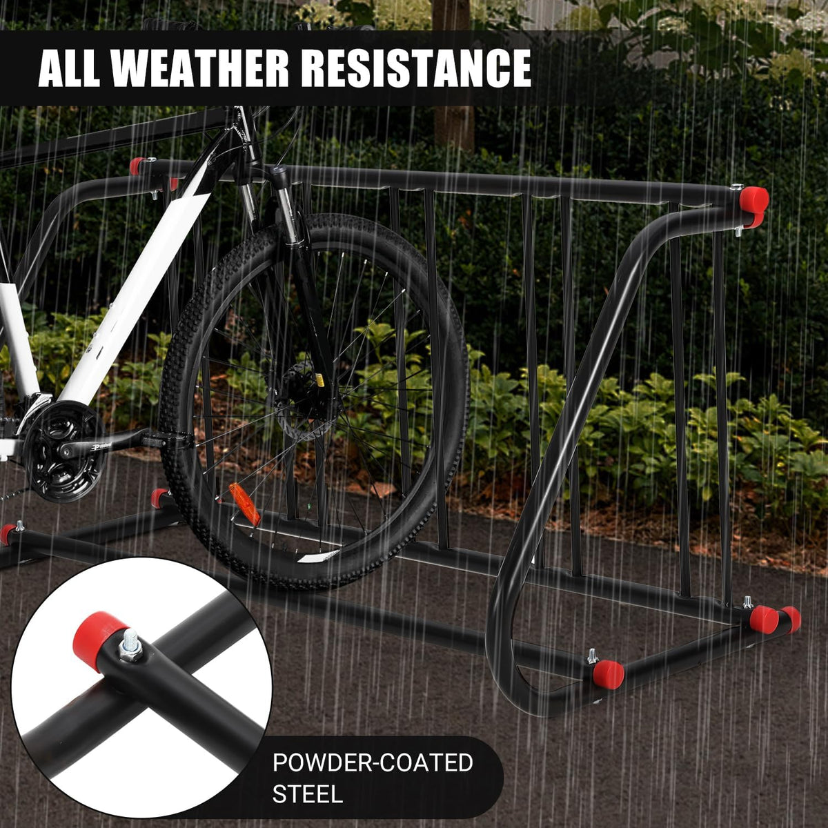 IDEALHOUSE Commercial Bike Rack,5-Bike Freestanding Floor Parking Stand,