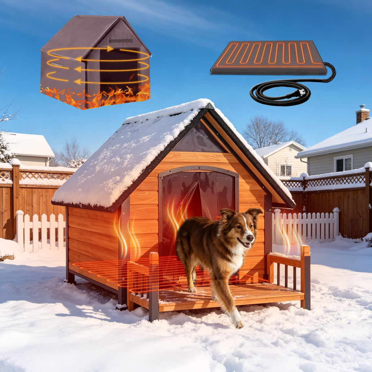 GUTINNEEN Extra Large Dog House Outdoor with Reinforced Iron Frame