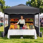 10x10 Pop Up Canopy Tent with Dual Vented Roof, One Push Setup, White