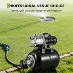 1HP Stainless Steel Water Transfer Pump with Well Pressure Tank – Shallow Well Pump & Irrigation Pump Combo, 130ft Max Lift, 20ft Suction Lift, Automatic Pressure Switch for Farm Use