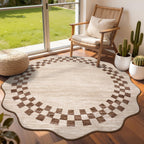 GarveeHome 5x7 Washable Area Rug Checkered Rug for Bedroom Living Room