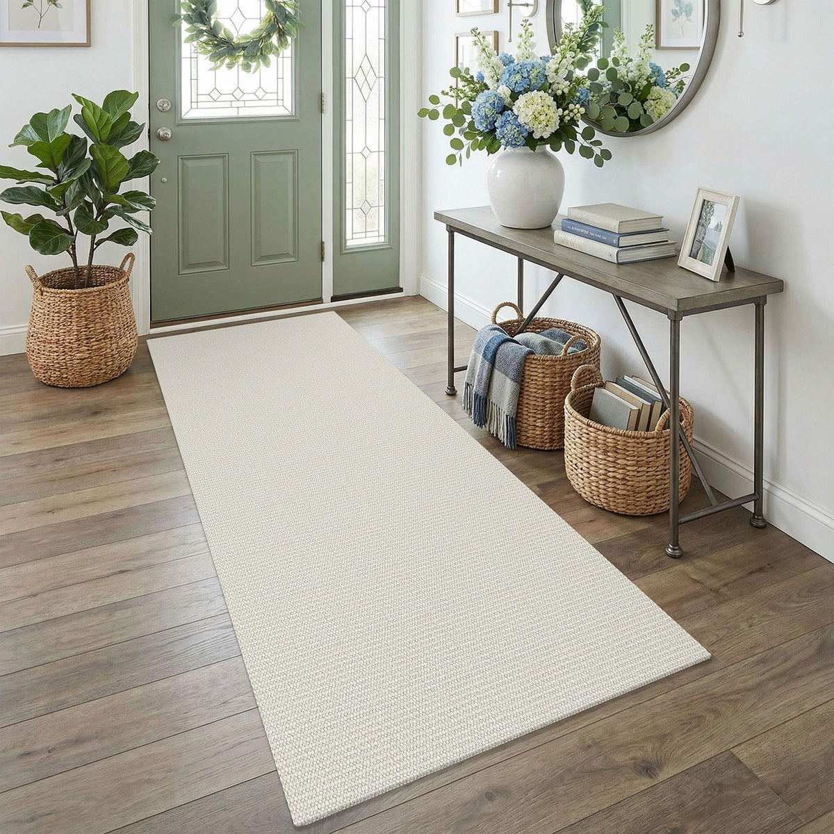 EARTHALL Washable Area Rug, Non Slip Living Room Rug, 5x7 Ft, Sand/Beige