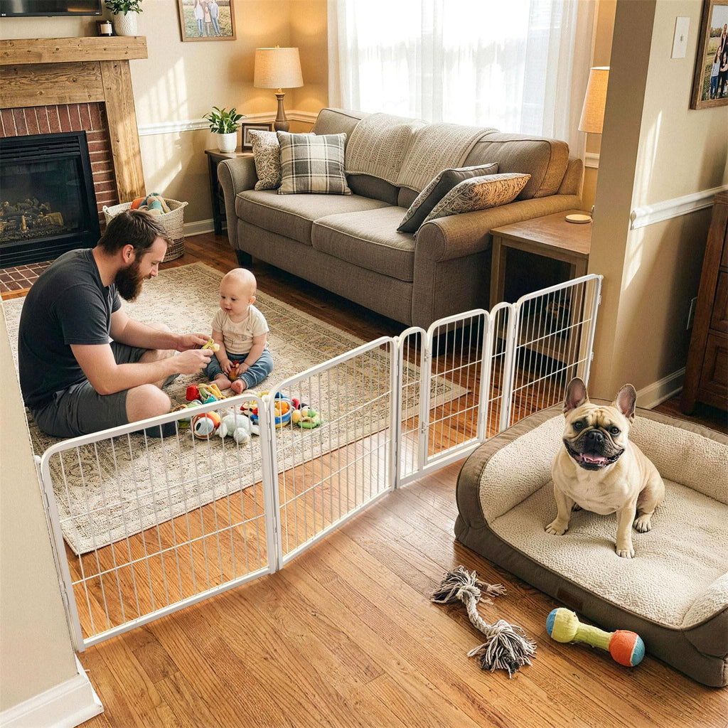 FXW Dog Gate, Extra Wide Adjustable for Openings Up to 165", 32" H