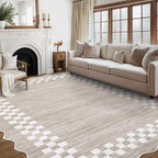 GarveeHome 5x7 Washable Area Rug Checkered Rug for Bedroom Living Room