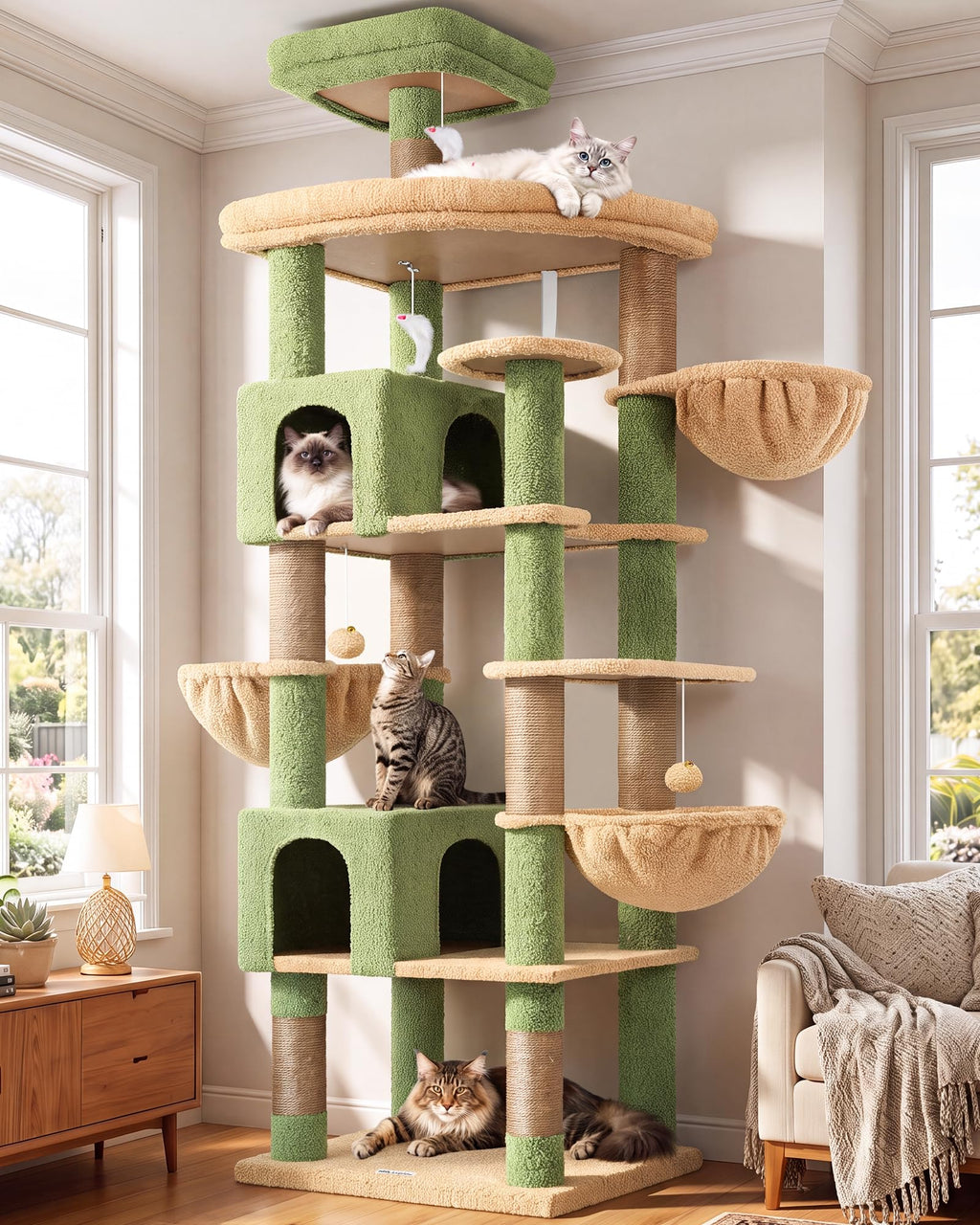 Globlazer 82in Extra Large Cat Tree Tower for Indoor Cats Large Adult, S82