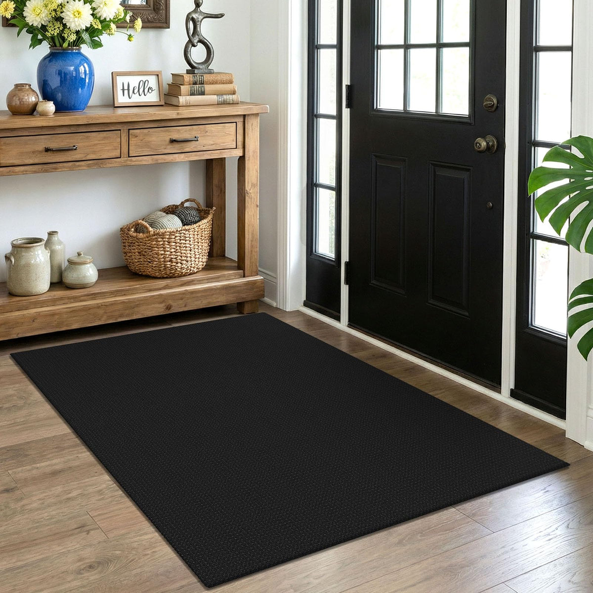 EARTHALL Woven Area Rugs 6x9 Ft Washable Living Room Rugs Non Slip Rubber Backed Dining Room Rug Braided Bedroom Rugs Indoor Floor Carpet for Living Room, Bedroom, Dining Room, Beige/Ivory